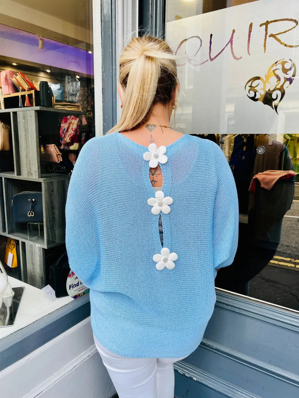 Daisy Back Jumper SKYE BLUE