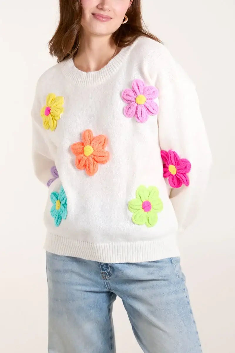 Daisy Knitted Jumper CREAM - S/M 8-12 - Knitwear