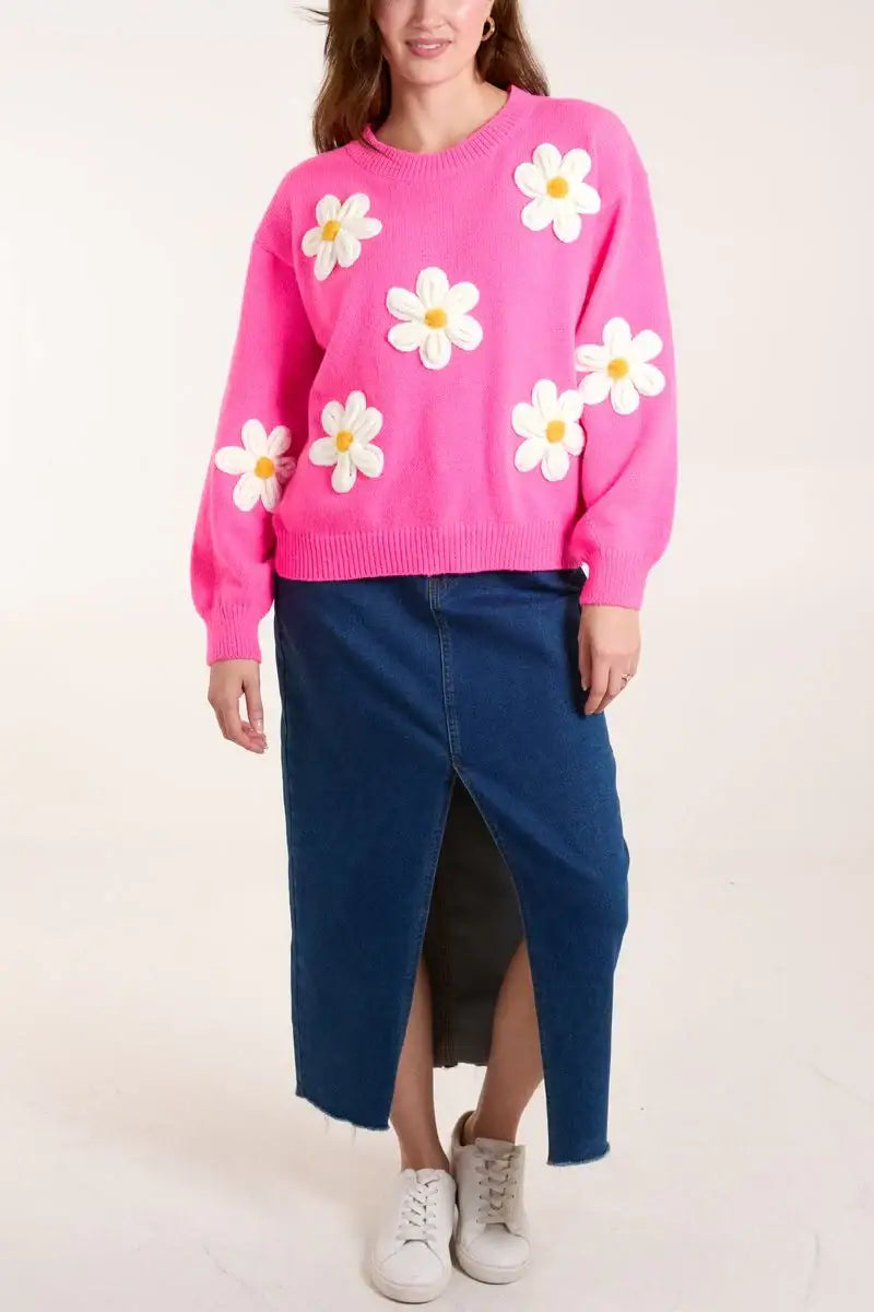 Daisy Knitted Jumper PINK - Knitwear