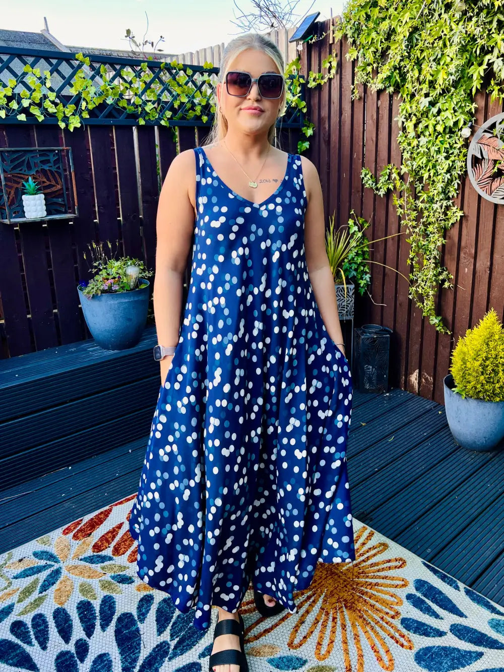 Dakota Polka Dot Dress NAVY