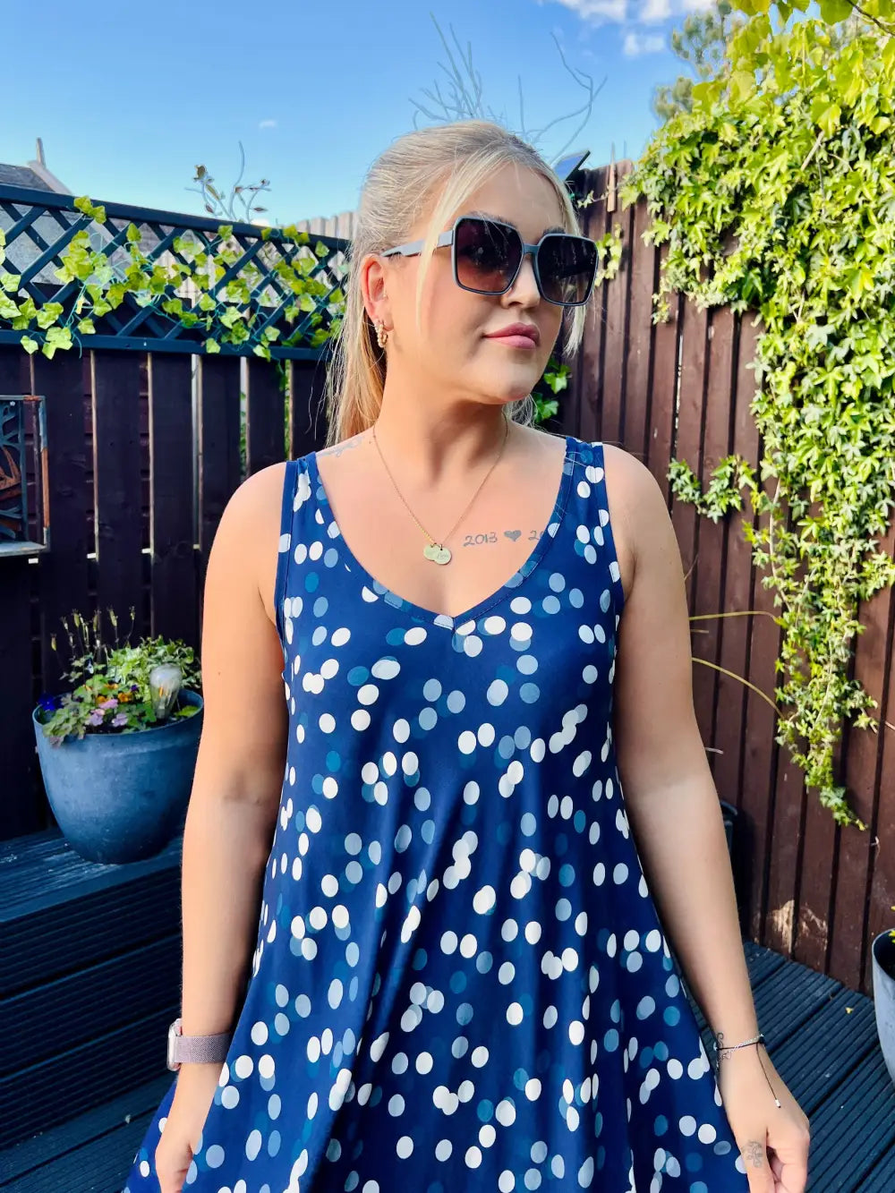 Dakota Polka Dot Dress NAVY