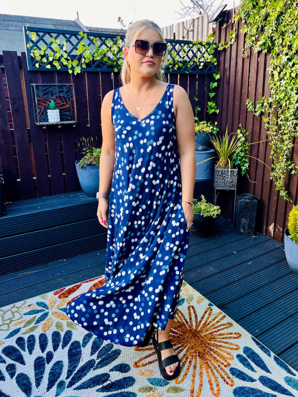 Dakota Polka Dot Dress NAVY