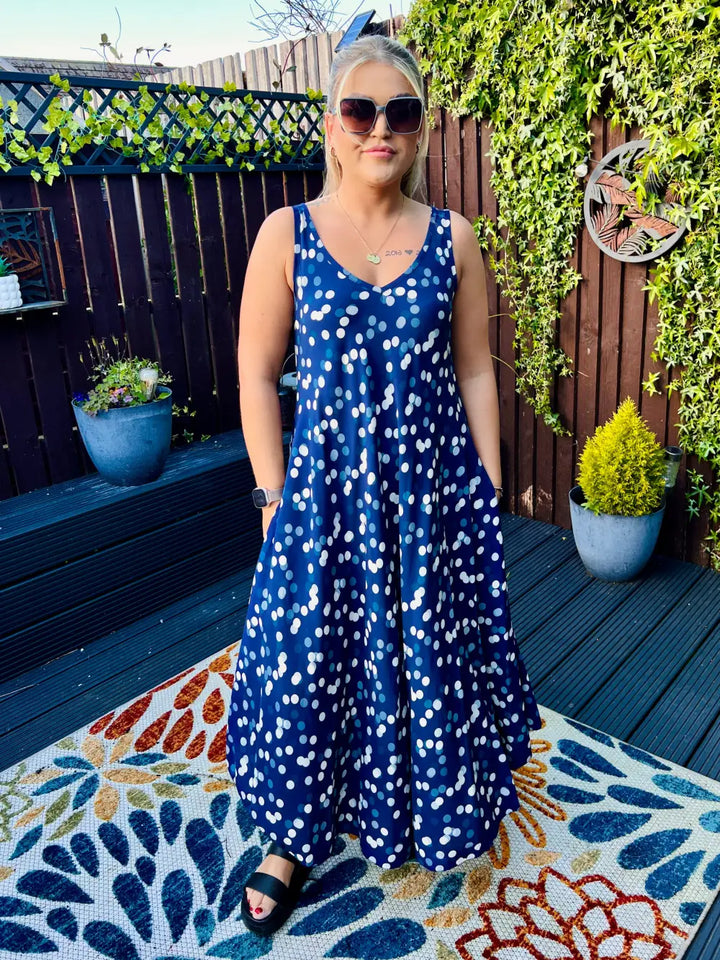 Dakota Polka Dot Dress NAVY