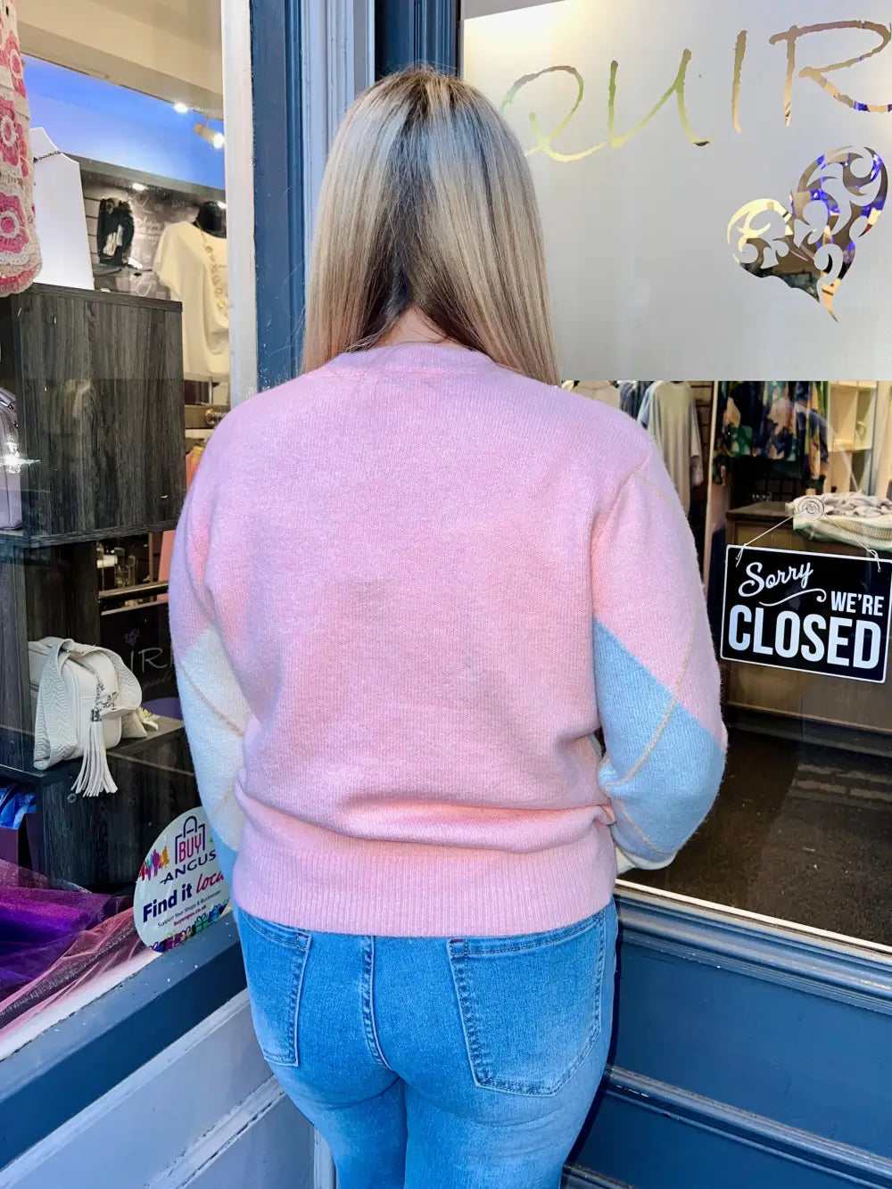 Darci Argyle Print Jumper PINK