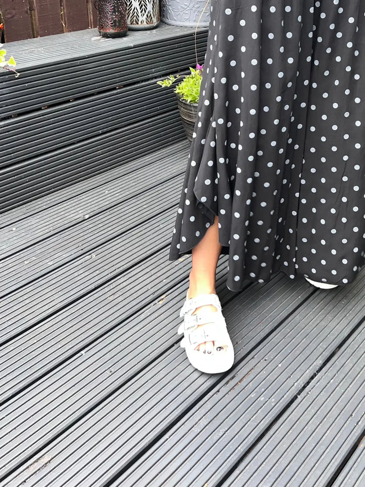 Daryn Spotted Scoop Trousers BLACK