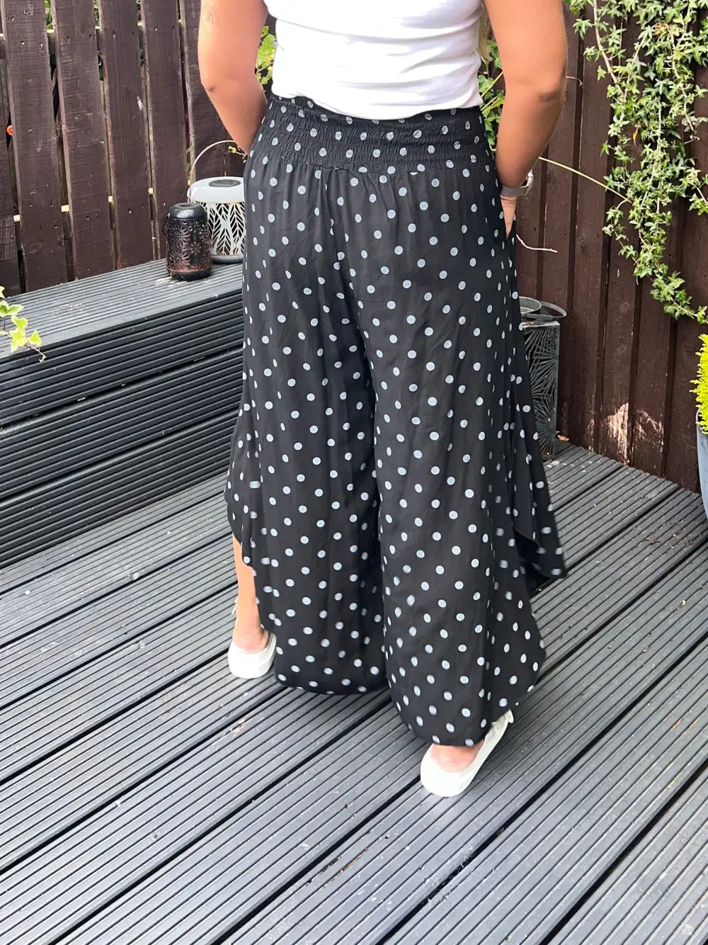 Daryn Spotted Scoop Trousers BLACK