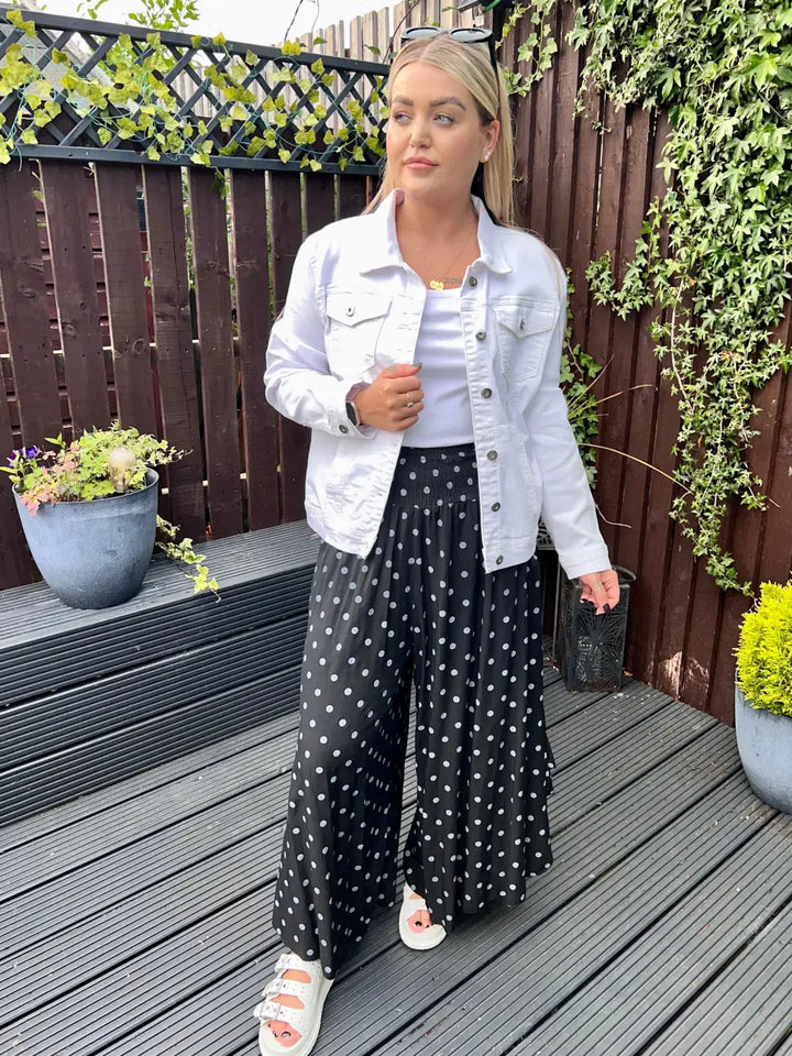 Daryn Spotted Scoop Trousers BLACK