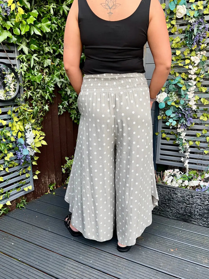 Daryn Spotted Scoop Trousers MOCHA