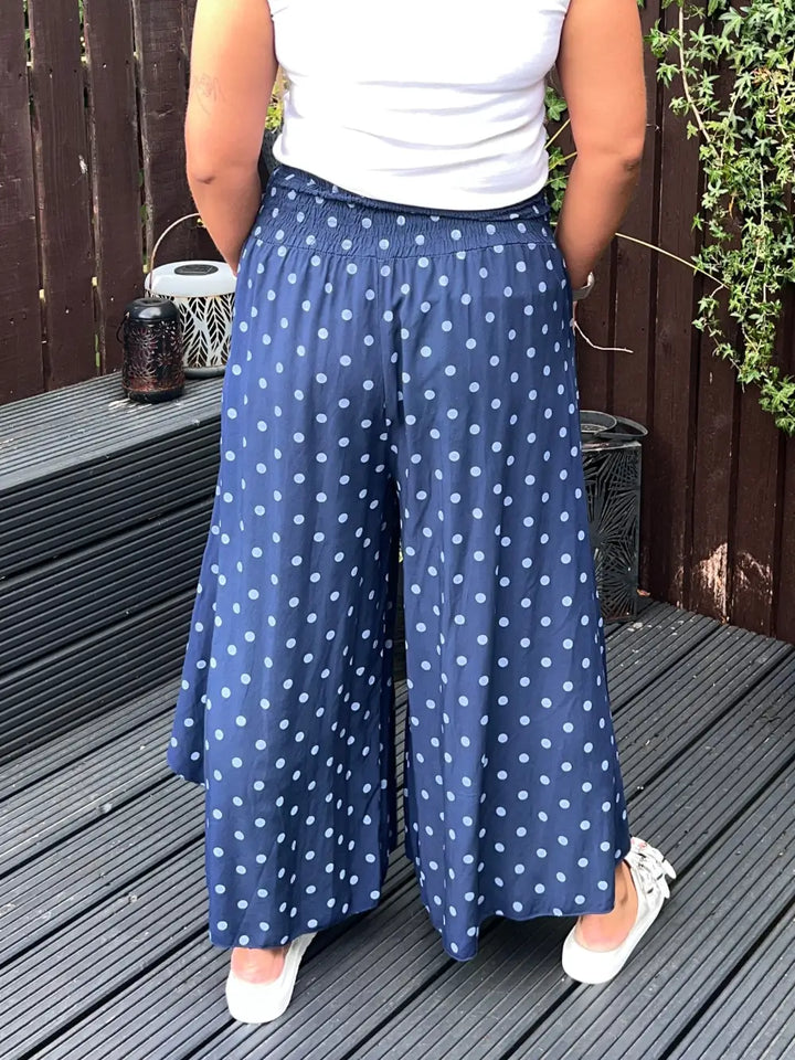 Daryn Spotted Scoop Trousers NAVY