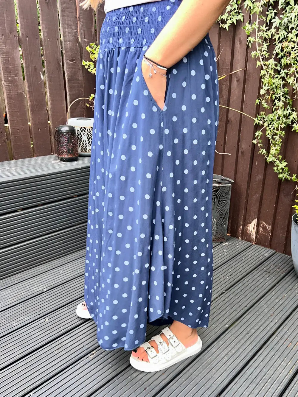Daryn Spotted Scoop Trousers NAVY