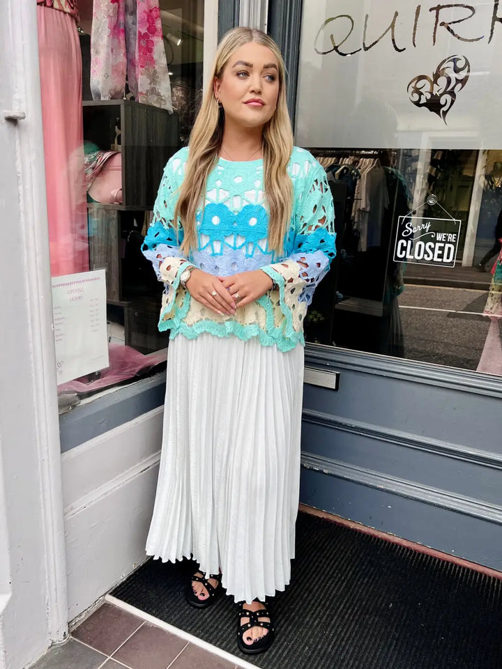 Delilah Multicolour Crochet Top MINT