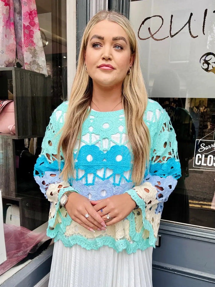 Delilah Multicolour Crochet Top MINT