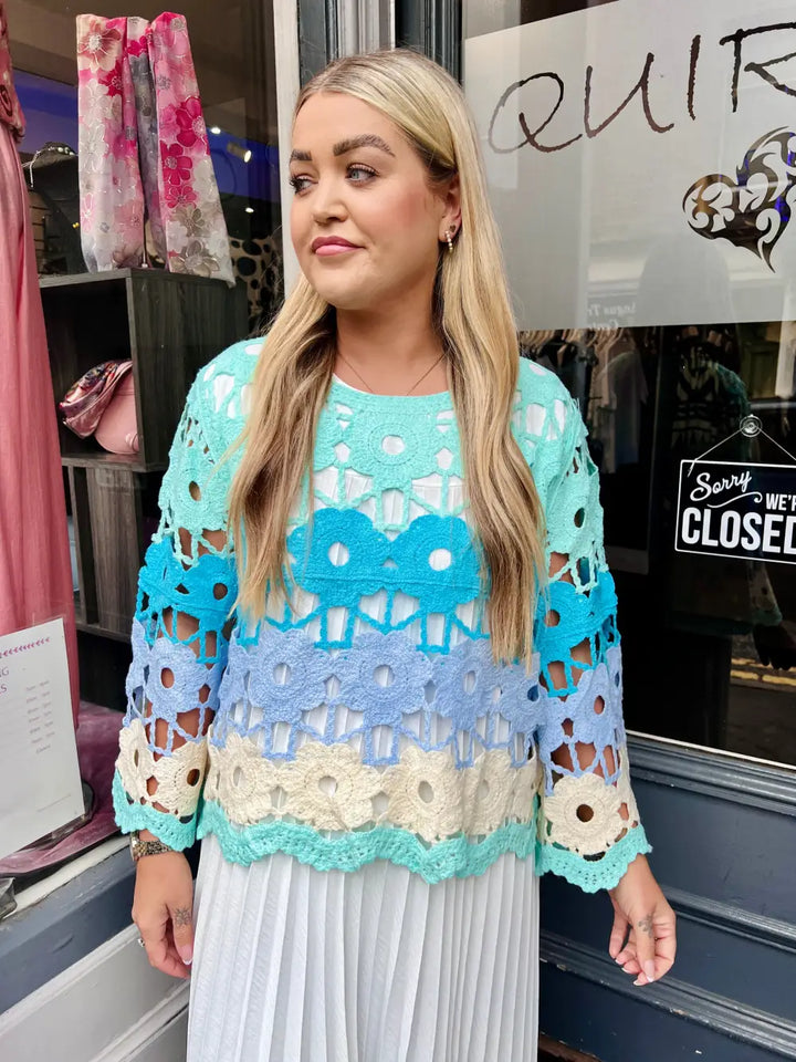 Delilah Multicolour Crochet Top MINT