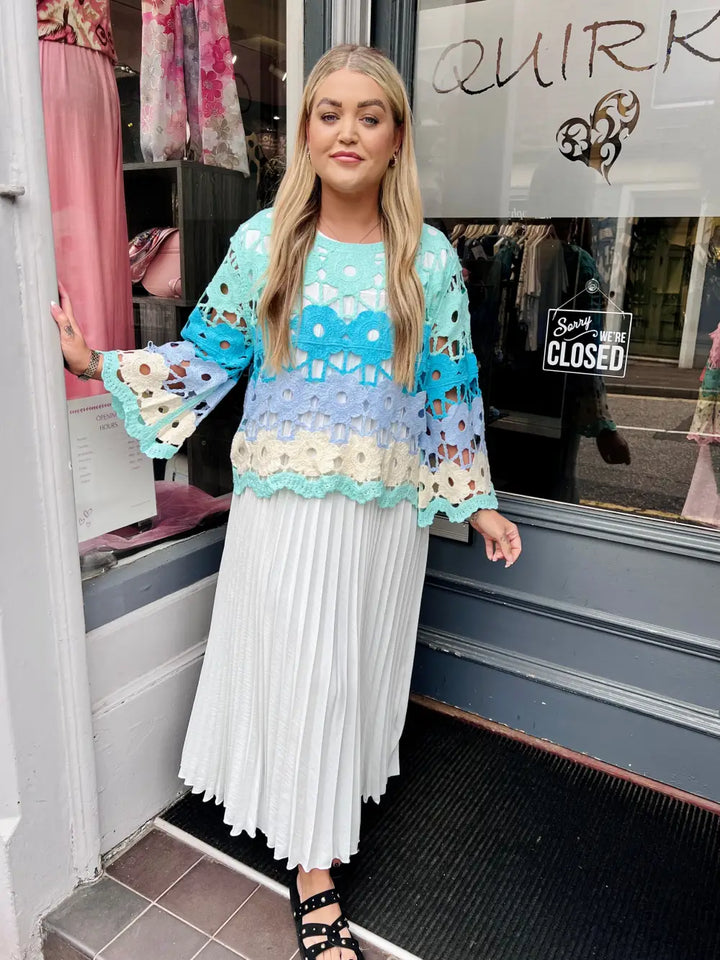 Delilah Multicolour Crochet Top MINT