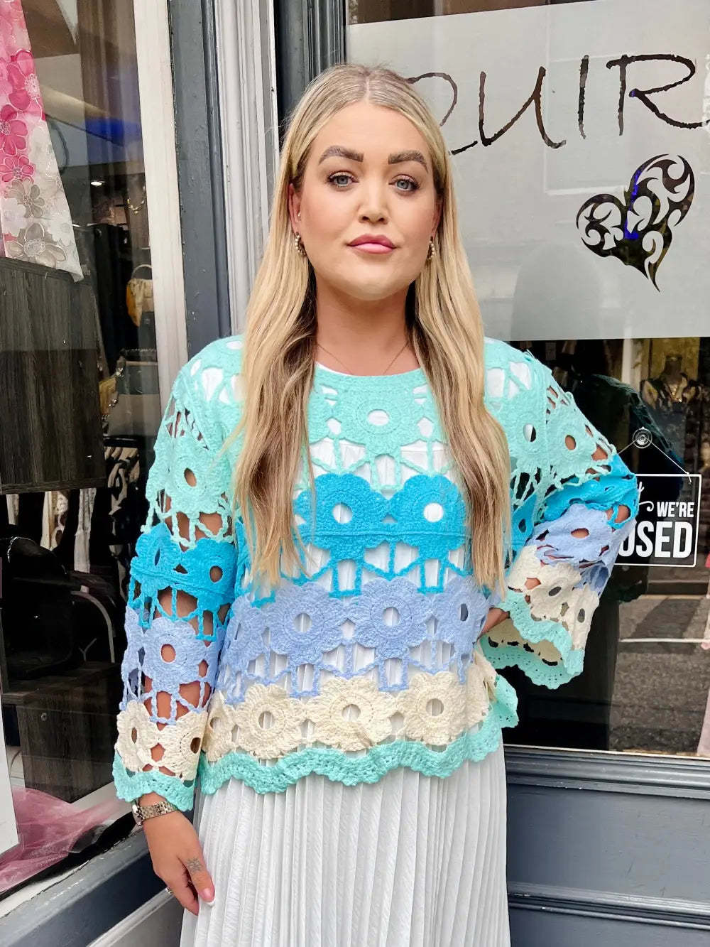 Delilah Multicolour Crochet Top MINT