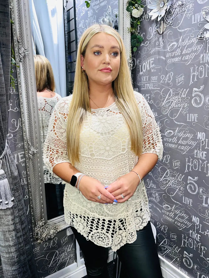 Dionne Crochet and Vest CREAM