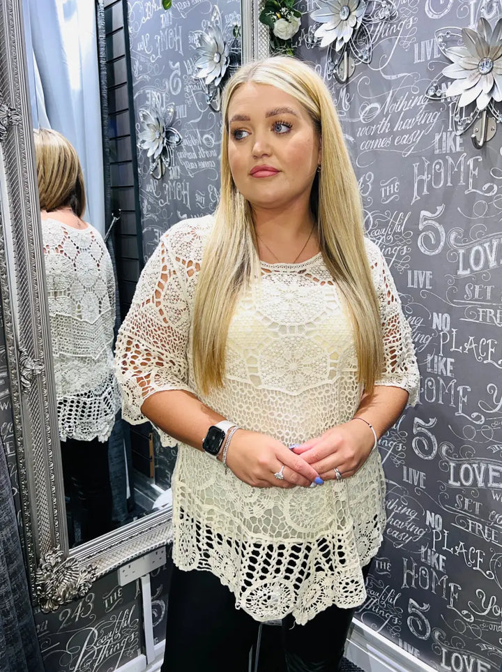 Dionne Crochet and Vest CREAM