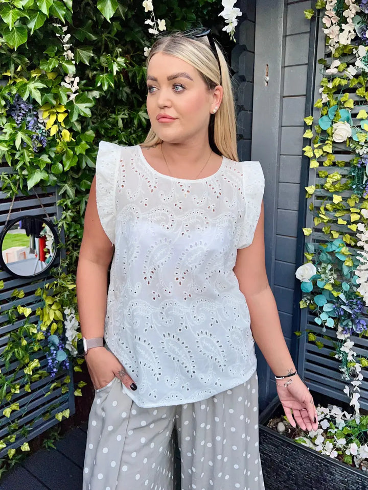 Eaton Patterned Top WHITE