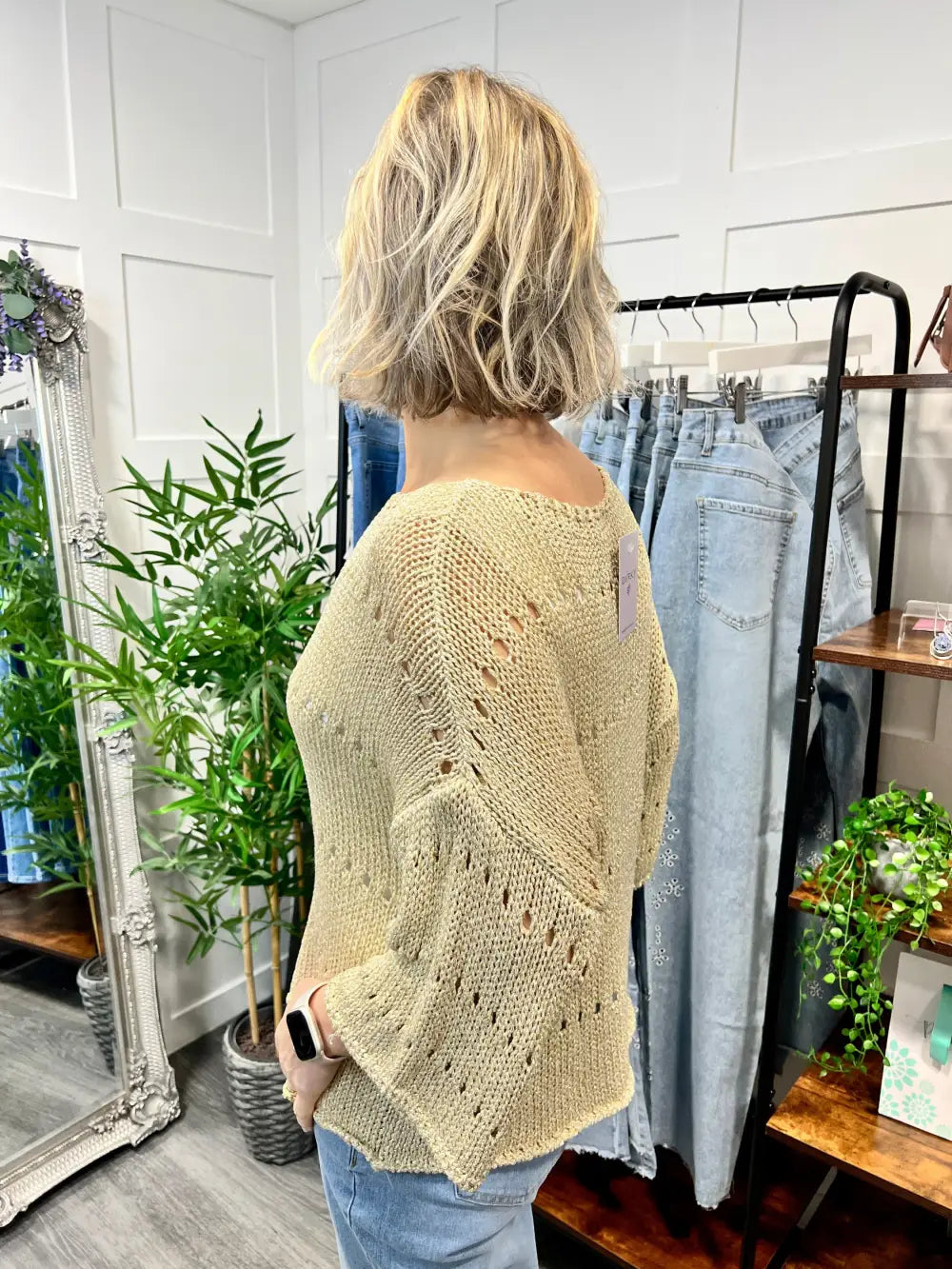 Elma Lurex Knit Jumper GOLD