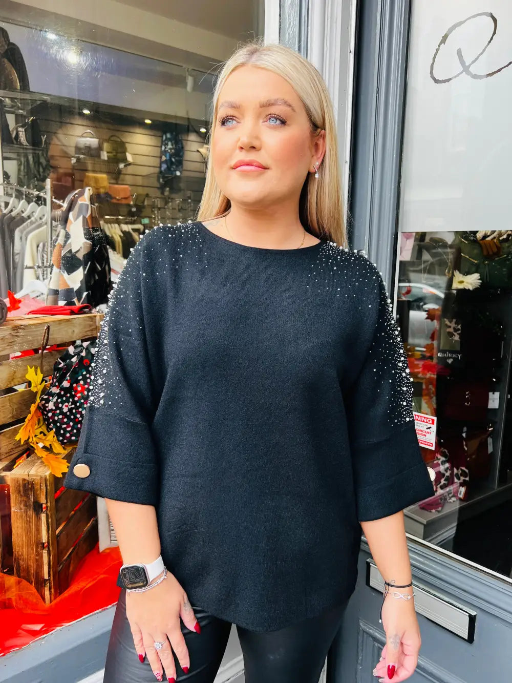 Emily Sparkle and Pearl Knit BLACK