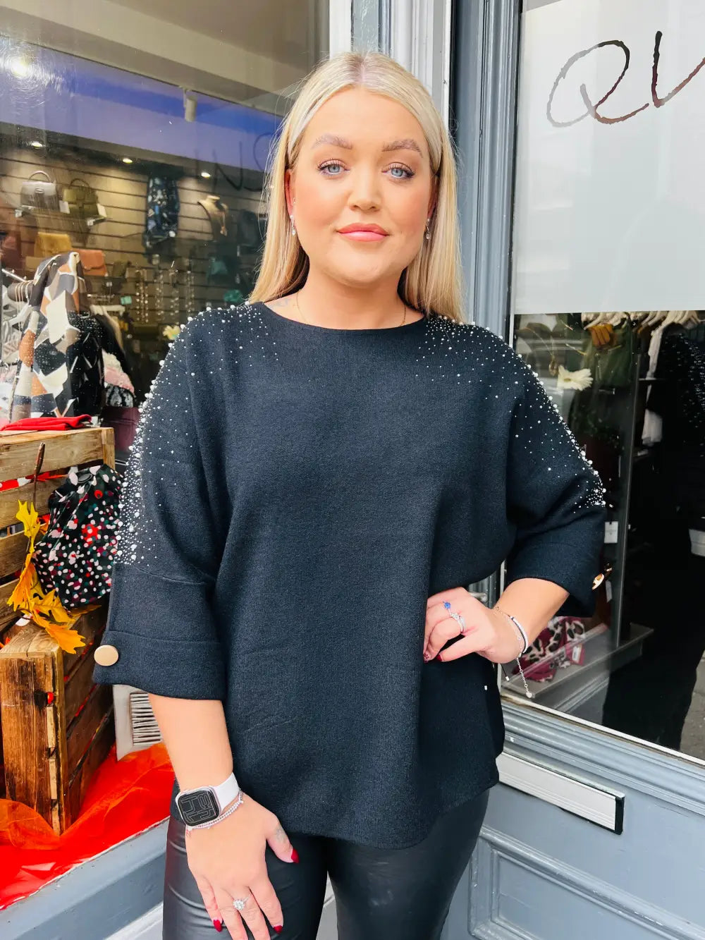 Emily Sparkle and Pearl Knit BLACK