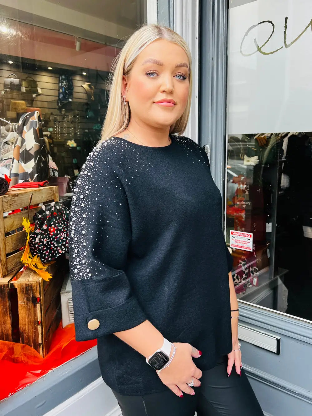 Emily Sparkle and Pearl Knit BLACK