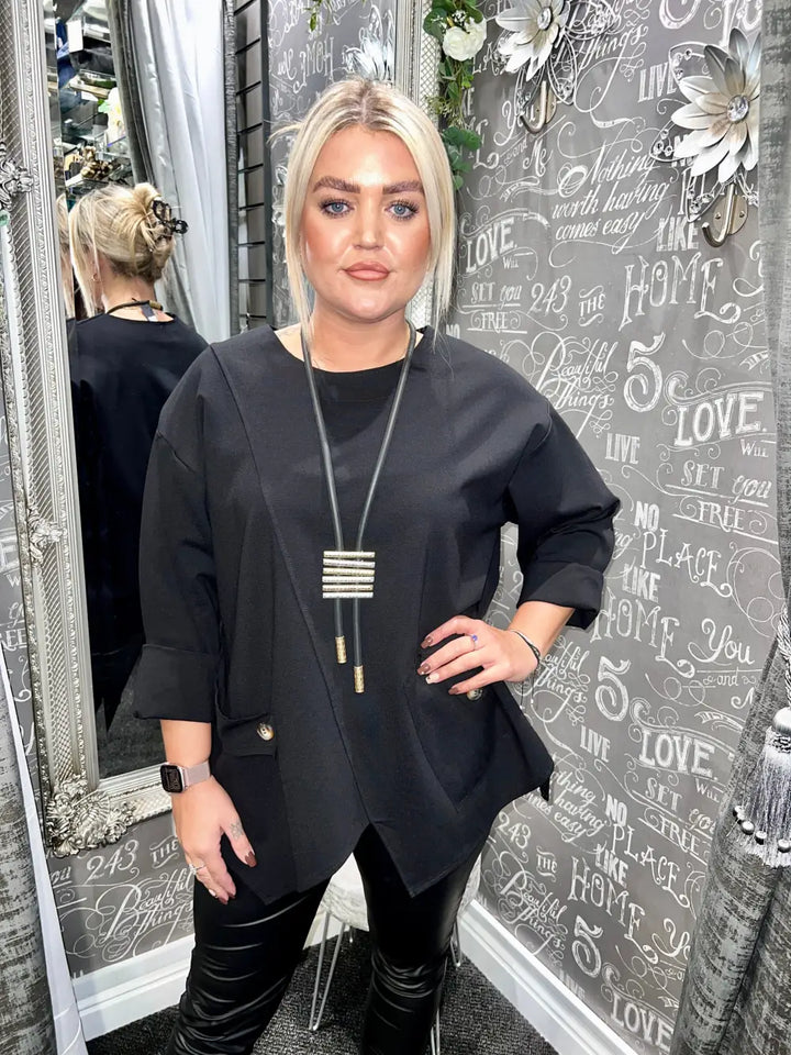 Evie Made In Italy Top BLACK - Tops