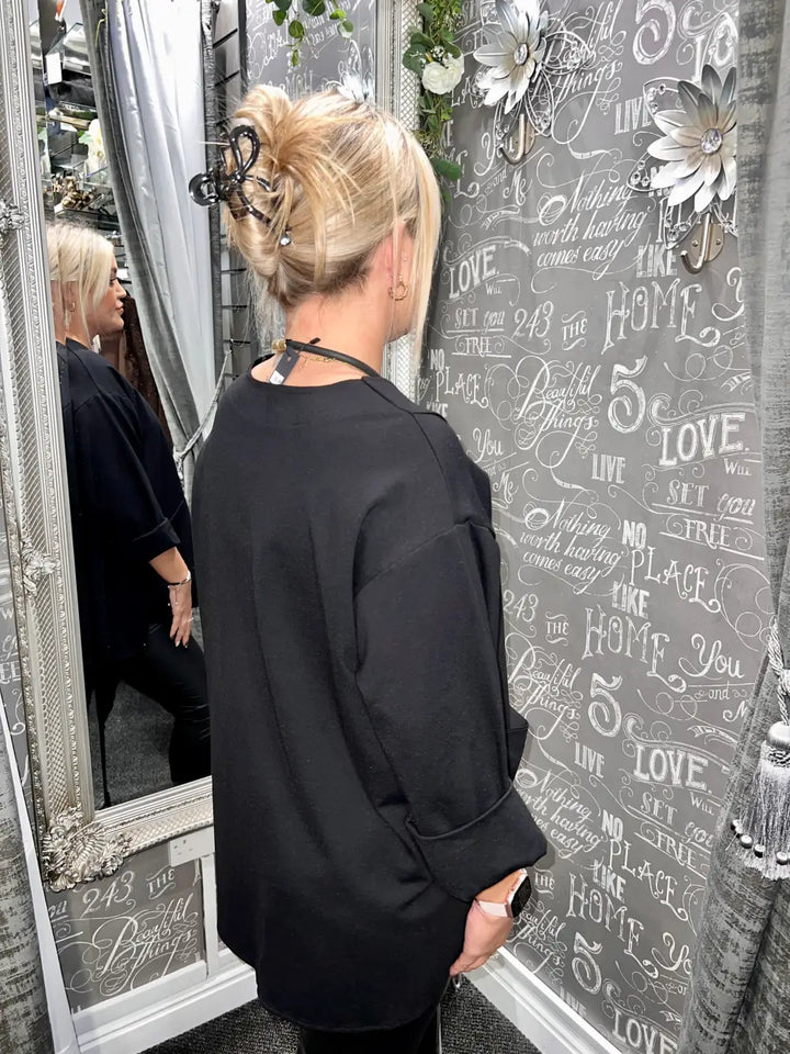 Evie Made In Italy Top BLACK - Tops