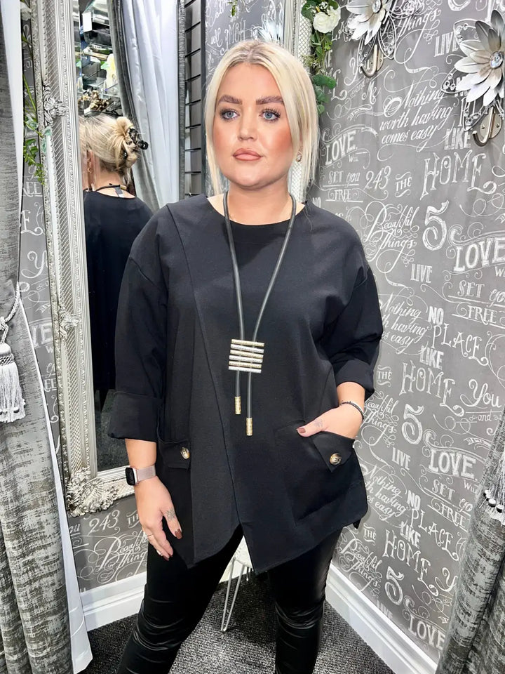 Evie Made In Italy Top BLACK - Tops