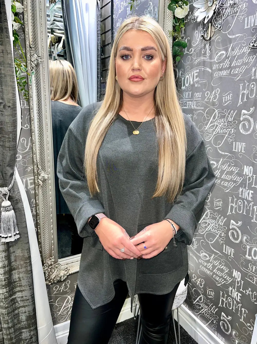 Evie Made In Italy Top CHARCOAL - Tops