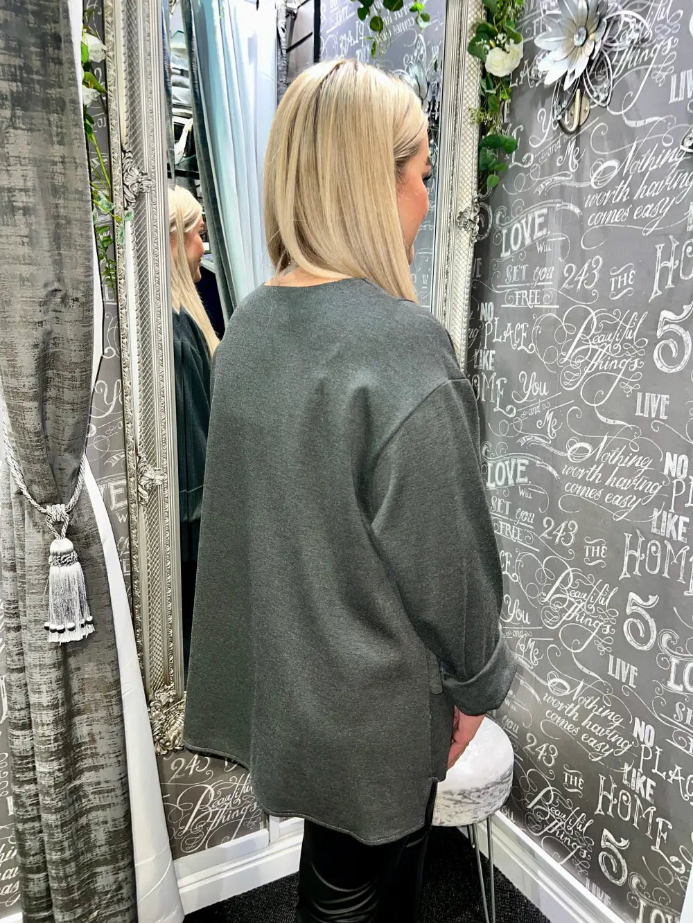 Evie Made In Italy Top CHARCOAL - Tops