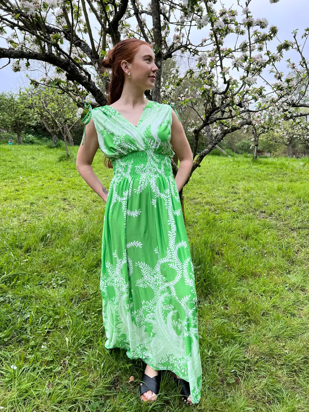 Faith Baroque Stretch Dress Green