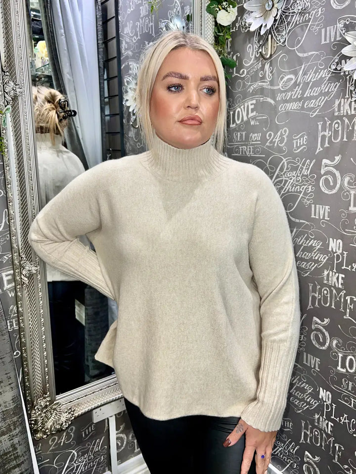Farrah Italian Knit Jumper BEIGE