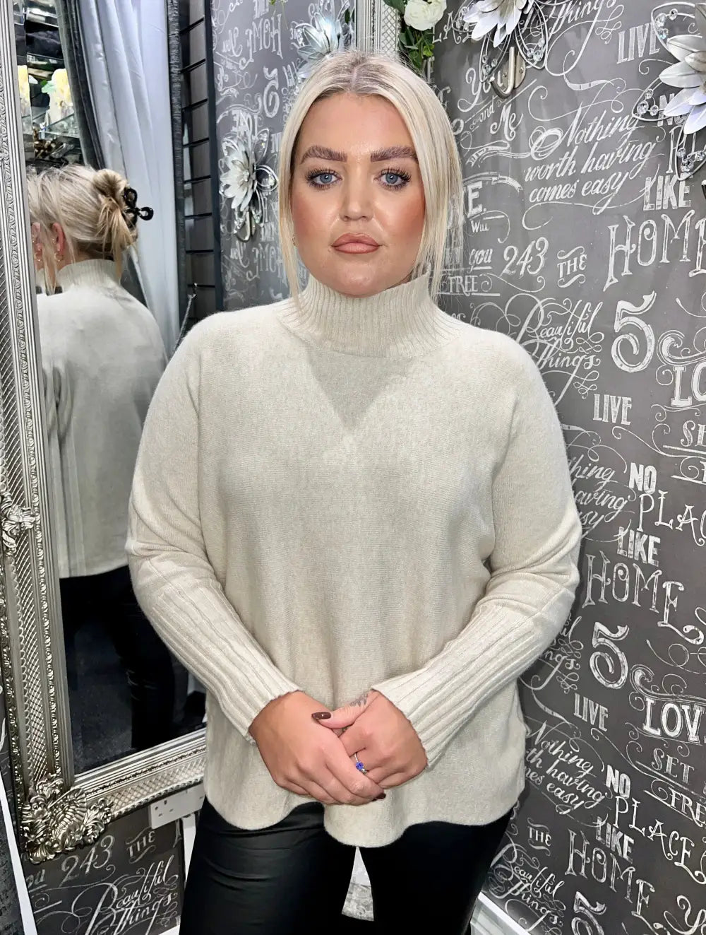 Farrah Italian Knit Jumper BEIGE