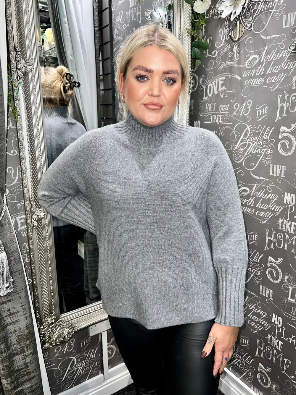 Farrah Italian Knit Jumper GREY