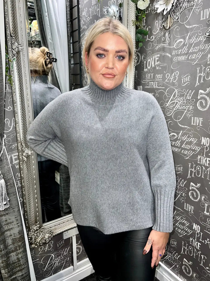 Farrah Italian Knit Jumper GREY