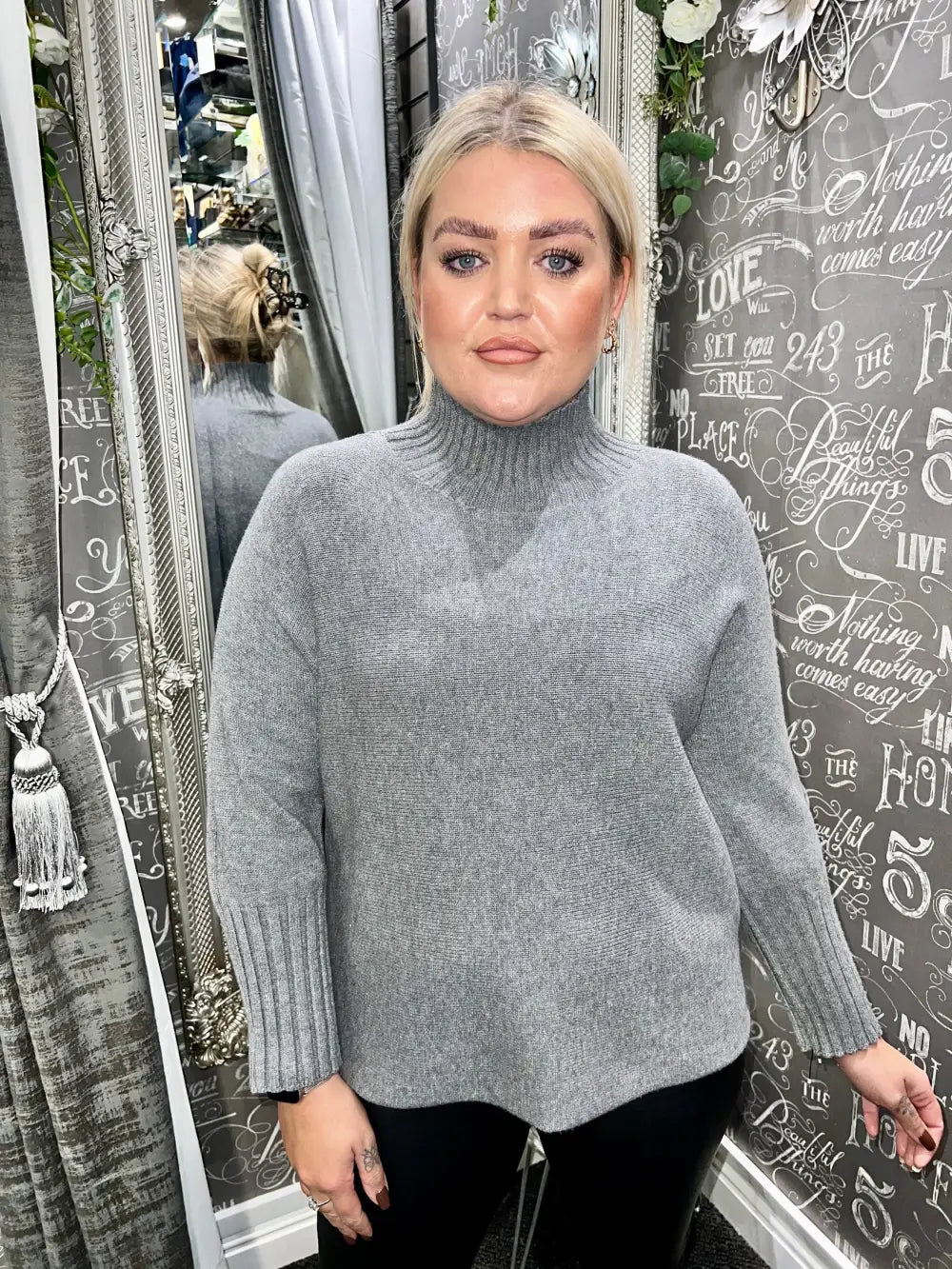 Farrah Italian Knit Jumper GREY