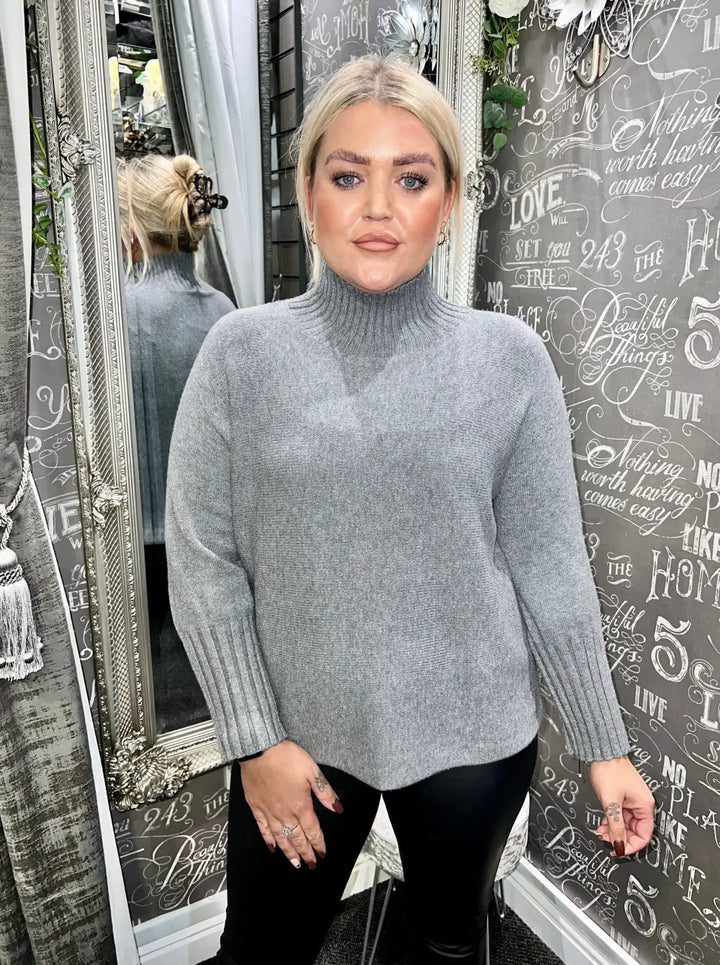Farrah Italian Knit Jumper GREY
