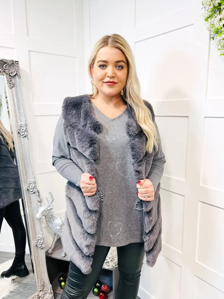 Faux Fur Gilet GREY