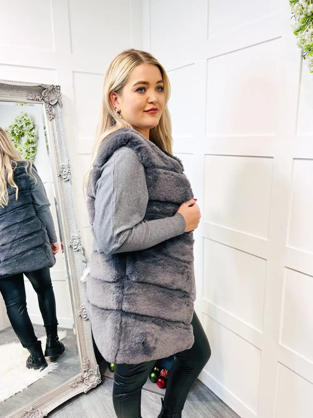 Faux Fur Gilet GREY