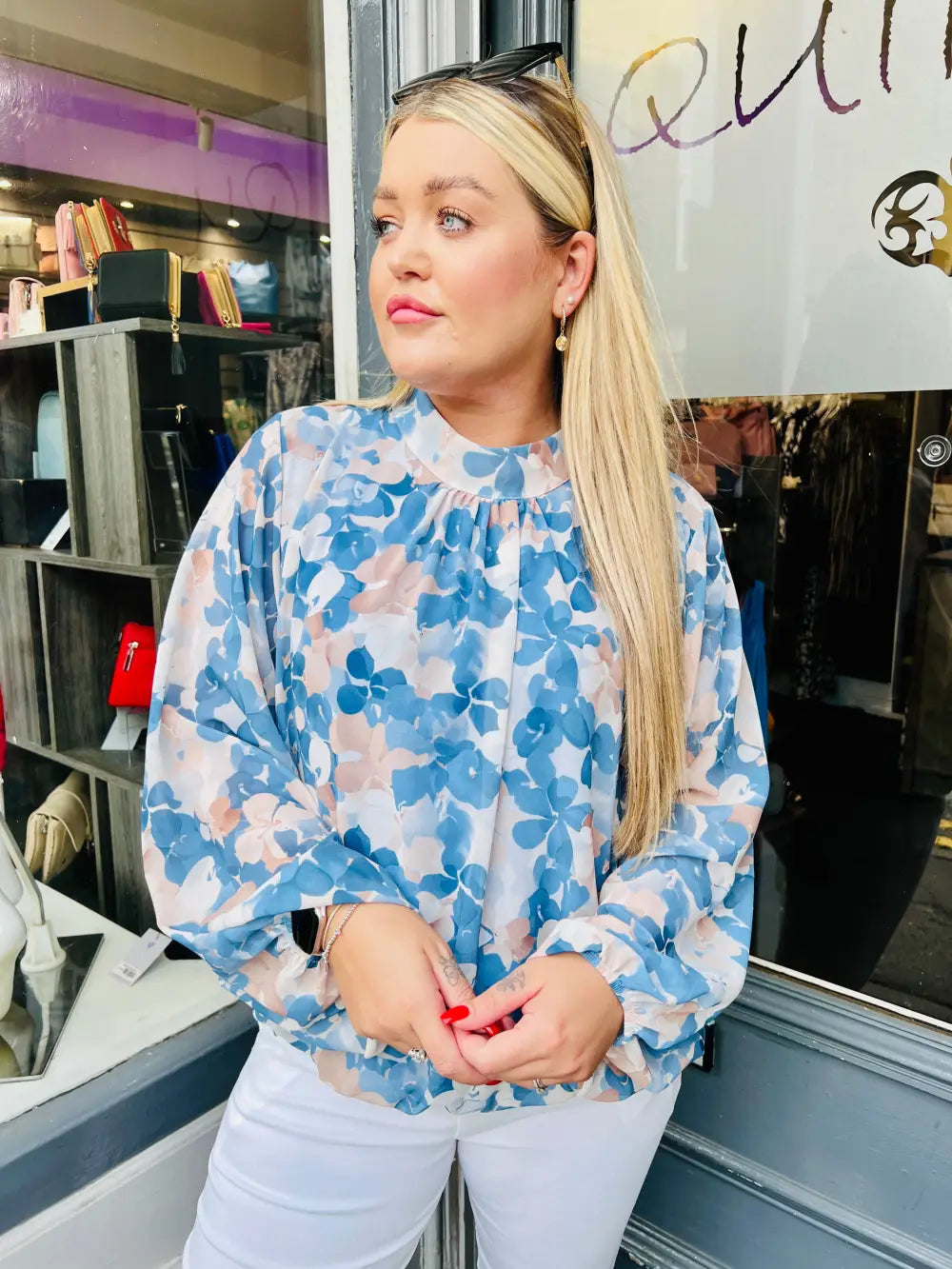 Fern Bubble Hem Blouse DENIM
