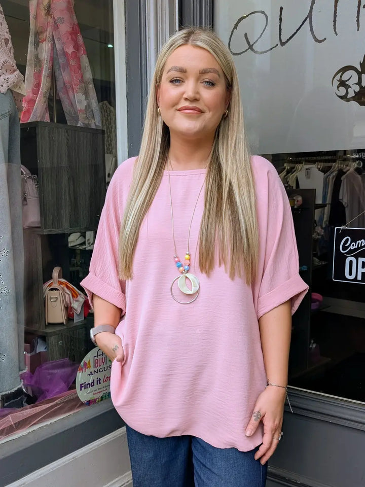 Floella Top With Necklace DUSKY PINK