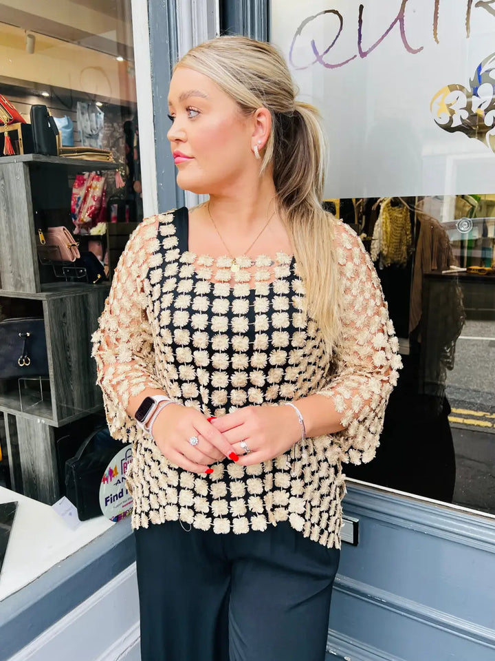 Florence Flower Top GOLD