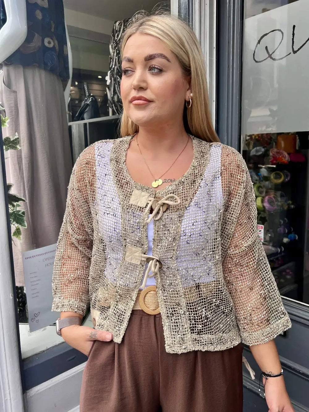 Florence Mesh Layering Jacket BEIGE