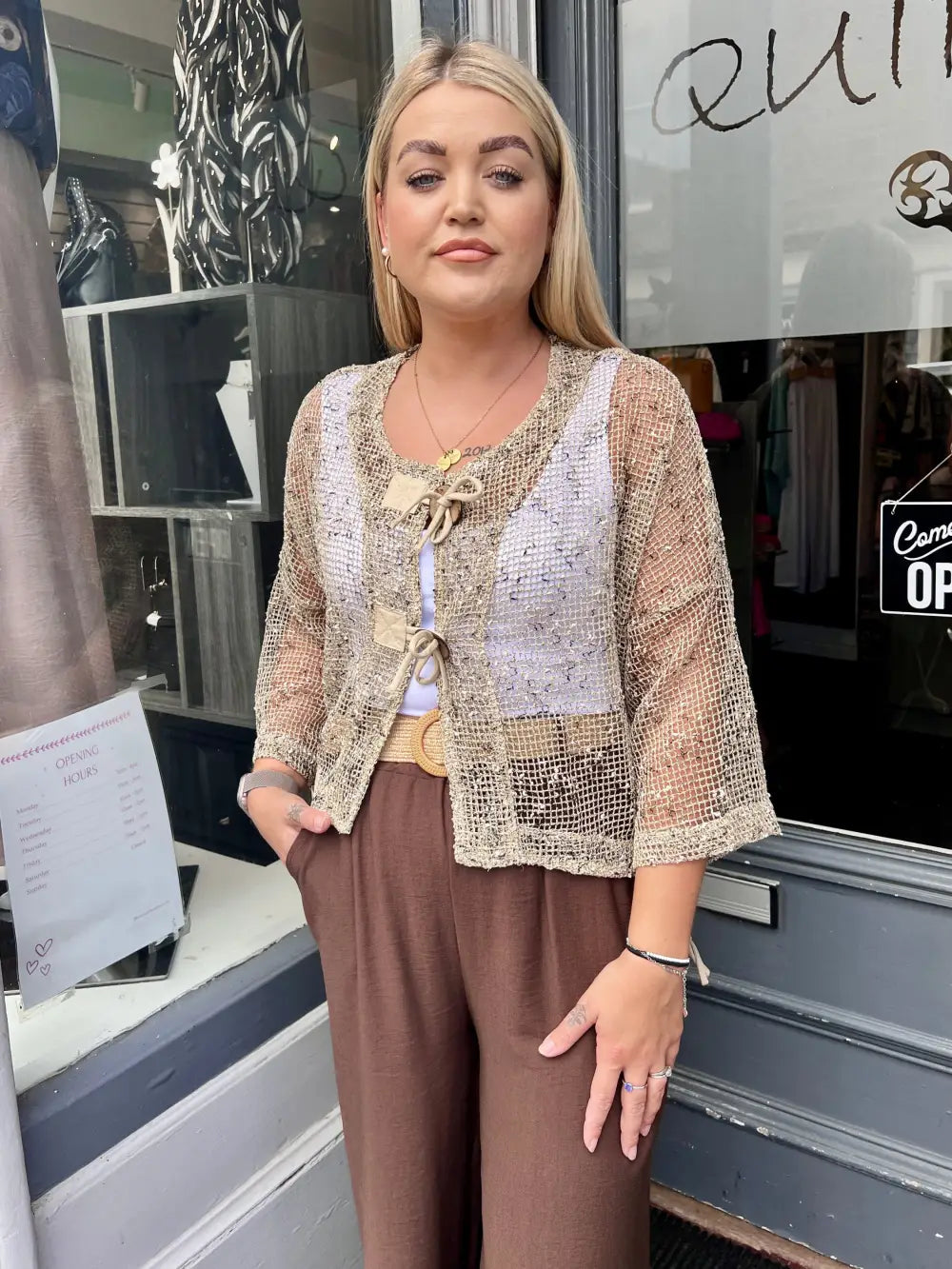 Florence Mesh Layering Jacket BEIGE