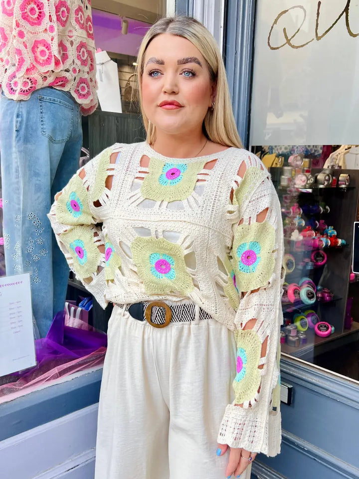 Flower Power Crochet Top MINT