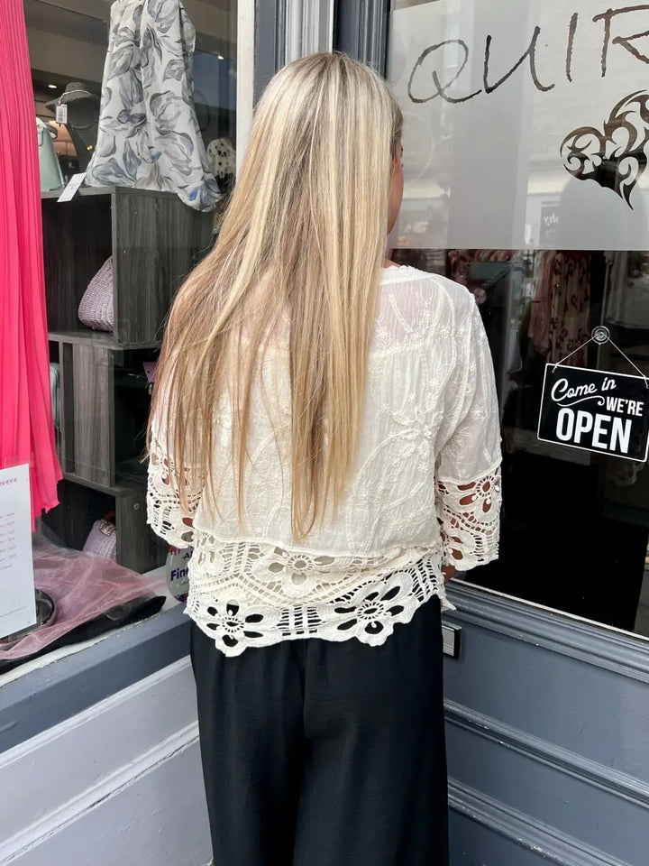 Freya Crochet Blouse CREAM