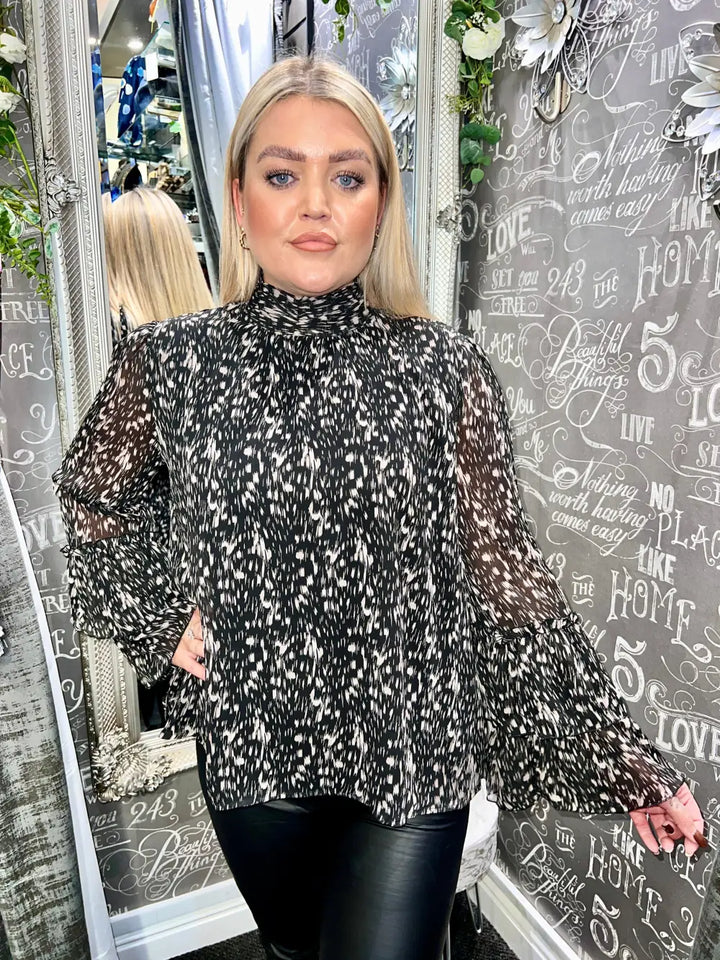 Freya Frill Sleeve Blouse - Blouse