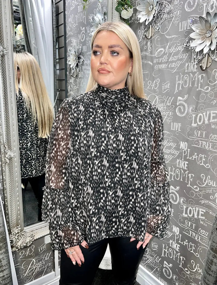 Freya Frill Sleeve Blouse - Blouse