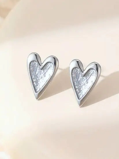 Gracee Heart Stud Earrings SILVER